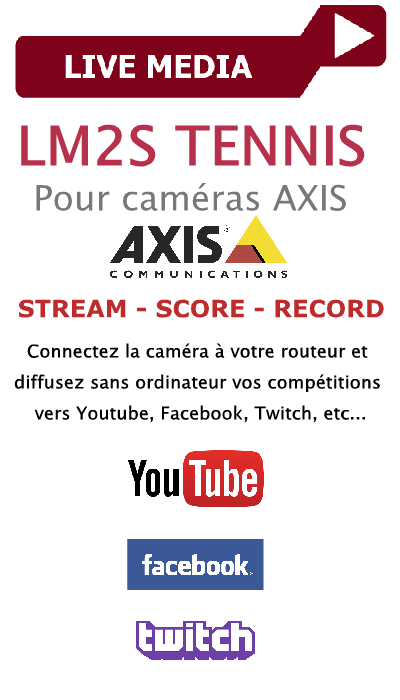 lm2s tennis scoreboard streaming tournaments competition itf atp youtube facebook axis ip camera live-media.fr